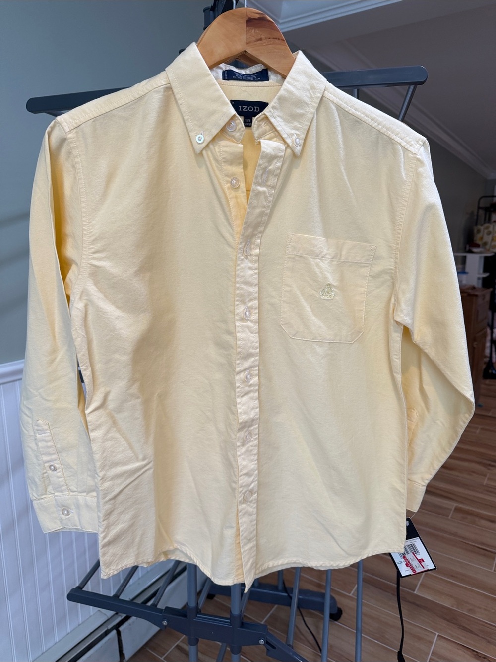 Vintage Y2K IZOD Girls Yellow Oxford Shirt Size M 8/10 NWT